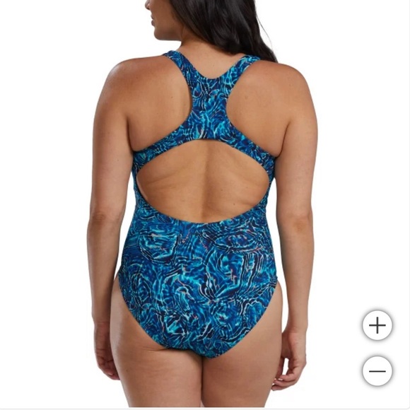 TYR Blue One Piece Swimsuit with Paisley Print - Picture 3 of 10